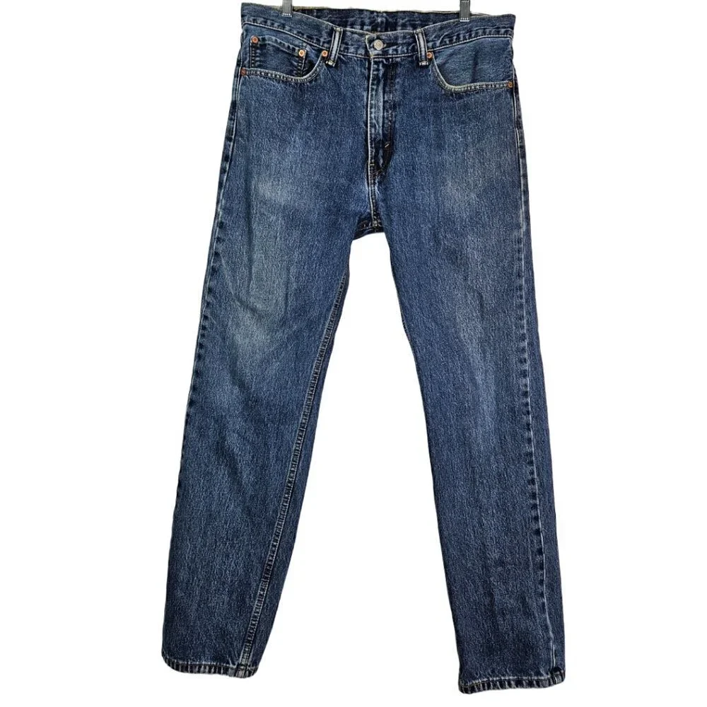 Levi's 505 Regular Fit Medium Wash 100% Cotton Straight Leg Jean 36x34
